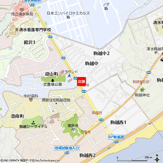 駒越支店付近の地図